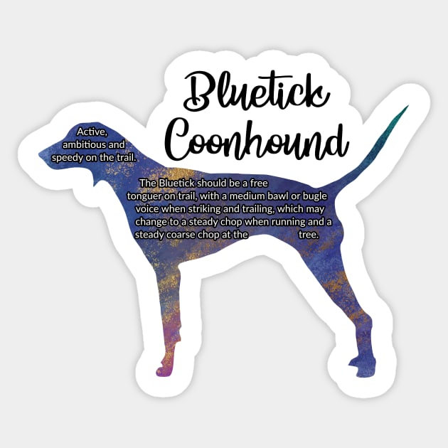 Bluetick Coonhound Sticker by ApolloOfTheStars